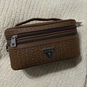 GUESS Small Cocoa Monogram Women's Cosmetics Travel Bag